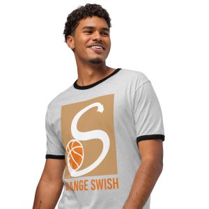 Orange Swish Unisex ringer t-shirt